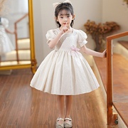 女童连衣裙秋装2024洋气，女孩公主裙，春季儿童裙子白色花童礼服