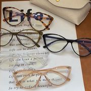 个性猫眼眼镜女复古摩登网红拍照造型平光镜韩版潮眼镜框可配近视