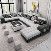 纳米科技布艺沙发客厅大小户型，简约现代多功能布沙发(布，沙发)组合套装家具