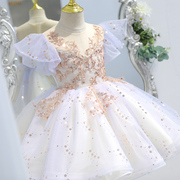 女童礼服公主裙花童蓬蓬婚礼钢琴演奏儿童主持人小宝宝周岁洋装
