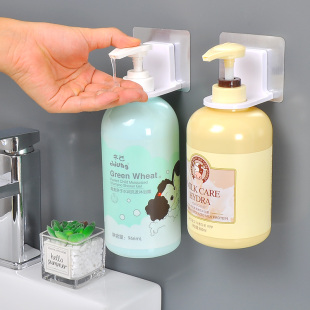 壁挂式洗手液分装瓶子按压瓶乳液器架浴室沐浴露，洗发水粘钩免打孔