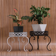 欧式单层铁艺小花架阳台，绿萝吊兰盆栽，落地式置物架时尚创意花盆架
