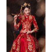 红色结婚衣服冬季礼物秀禾服2022新娘小个子，中式婚纱礼服结婚