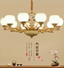 新中式全铜陶瓷吊灯别墅，客厅复式楼奢，华中国风灯具卧室书房