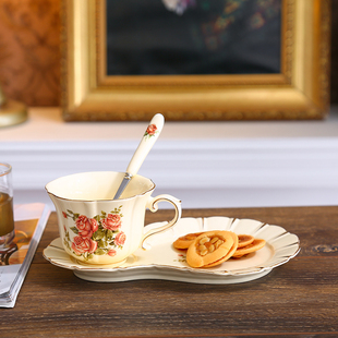 欧式陶瓷咖啡杯碟套装，英式下午花茶家用咖啡杯，具高档奢华结婚