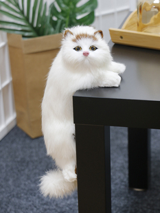 仿真猫咪玩偶动物模型招财摆件创意，挂饰桌面装饰假猫咪公仔玩具猫