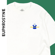EUPHROSYNE原创设计涂鸦帽子里的咔咔纯棉短袖圆领宽松版T恤