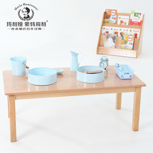 幼儿园早教蒙氏桌椅榉木儿童，长桌方桌圆桌子，实木餐桌书桌木质家具