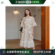 韩国直邮CUBIKA 圆领模式7分袖子纯棉女性睡衣 W235