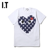 IT CDG PLAY COMME des GARCONS川久保玲女装短袖T恤波点爱心装饰