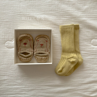韩系婴儿室内学步鞋地板防滑软底袜子长筒组合装保暖柔软