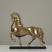 新中式创意仿铜马到成功摆件客厅酒柜书房办公室桌面摆设装饰品