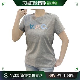 韩国直邮APC T恤 女式/丝绒/VPC/Logo/短袖T恤/灰色/COEMV/F26106