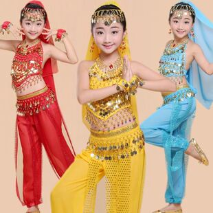 玉兔精服装儿童印度舞演出服少儿，新疆舞表演服女童肚皮舞服装民族