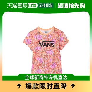 香港直邮潮奢 Vans 女童玫瑰迷彩印花迷你T恤(大童)童装