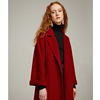 复古红色双面呢羊毛，大衣女秋冬装，韩版气质中长款毛呢外套