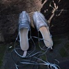侘寂之美!小众编织绑带罗马鞋，银色包头平底波西米亚凉鞋度假女夏