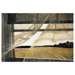 安德鲁怀斯油画风景窗，客厅卧室装饰画心油画布打印定制无框画画芯