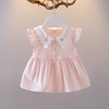1-2-3岁婴儿夏季短袖裙子女宝宝洋气格子连衣裙韩版女童夏装新潮