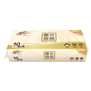 清风原木纯品无芯卷纸厚实棉韧 750g3提qyg