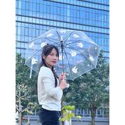 时尚卡通直柄伞透明POE 直杆伞学生女网红公主长柄小清新雨伞