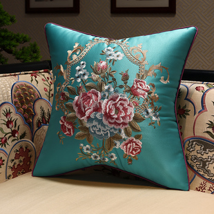 新中式抱枕红木沙发靠垫中国风客厅椅子刺绣花床头靠背套欧式靠枕