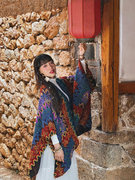 波西米亚口袋上衣民族风流苏针织，大披肩多功能，旅行穿搭保暖斗篷女
