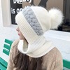 帽子围巾一体女士冬季百搭网红针织毛线，帽保暖秋冬天防风围脖