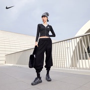 Nike耐克女子长袖拉链开襟上衣春季鱼骨衣休闲运动刺绣FD2377