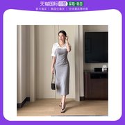 韩国直邮attrangs衬衫拼色长款夏装连衣裙 op15267凯莉衬衫