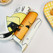 皮革猫咪卡通餐桌隔热垫餐垫碗垫桌垫防水防油垫子家用隔热垫