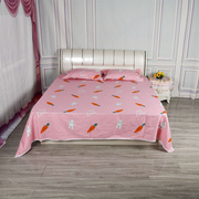 现代老粗布床裙床罩床单布艺，通用客厅定制棉麻橘色大床罩