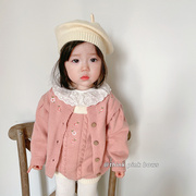 ins春装女宝宝甜美绣花毛衣，外套+麻花，哈衣套装婴儿洋气针织两件套