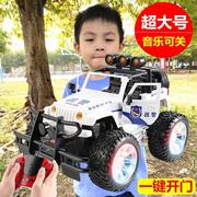 超大号合金遥控警车玩具，越野四驱吉普充电动汽车模型男生儿童礼物
