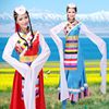 长裙服装广场舞西藏少数藏族舞蹈演出服，表演服服饰民族女成人