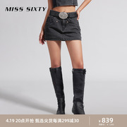 Miss Sixty2024夏季牛仔短裤女裙裤辣妹风设计感拼裁小众百搭