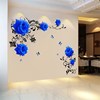 蓝玫瑰房间墙壁装饰品卧室墙面3D立体墙贴画贴花墙画自粘墙纸贴纸