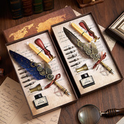 钢笔高颜值哈利波特周边羽，毛笔欧式复古蘸水笔礼盒装书法新年礼物