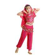 高档短袖雪纺裤儿童，印度印度舞舞蹈服装，女演出服少儿新疆舞表