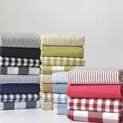 帆布布料加厚涤棉沙发窗帘桌布，面料老粗布，色织活性纯色格子条纹