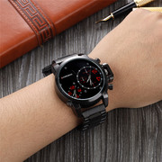 霸气DZ双机芯石英非机械创意大表盘男士手表钢带黑科技偏光表