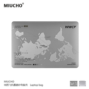 MIUCHO 世界地图电脑壳适用于苹果22款M2简约air13透明macbook14磨砂pro原创设计防摔pro16寸防磕碰保护硬壳