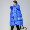 韩版女款羽绒服冬季中长款2023加厚防寒白鸭绒(白鸭绒，)厚棉服外套连帽