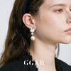 GGXR 欧美水钻珍珠镶钻耳环无耳洞耳夹法式轻奢高级感 赵露思同款