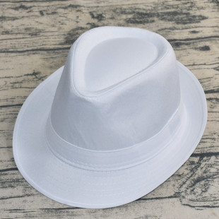 白色礼帽男女春夏季爵士帽子男黑色绅士帽英伦时尚潮遮阳小礼帽