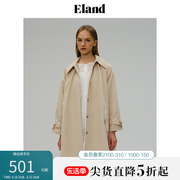 eland衣恋短款外套，宽松单排扣时尚，学院风风衣女春季