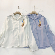 亏本清韩国订单v领设计感雪纺衬衫女春衬衣开衫