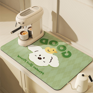 卡通动物厨房台面沥水垫硅藻泥水龙头速干吸水洗手台桌面防滑碗垫