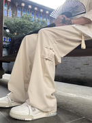 新中式男装国风汉元素阔腿裤男宽松直筒禅意穿搭裤子高级感休闲裤