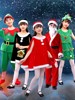 圣诞节儿童服装圣诞老人衣服女童小孩演出服套装男童女孩裙子装扮
